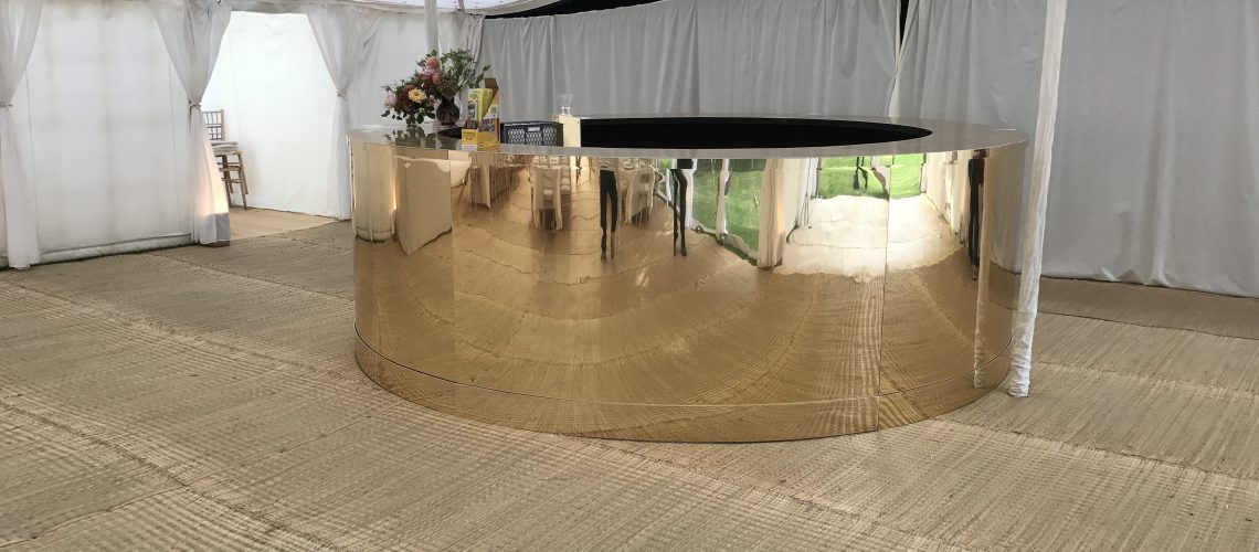 Slatted Gold Mirror Bar Furniture4Events